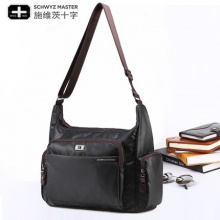 施维茨十字男包 男士单肩包女韩版商务休闲斜挎包时尚出差潮男包