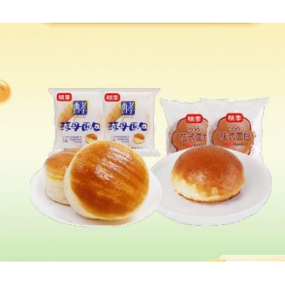 桃李面包酵母牛奶蛋羹2包+花式2包290g零食面包早餐下午茶