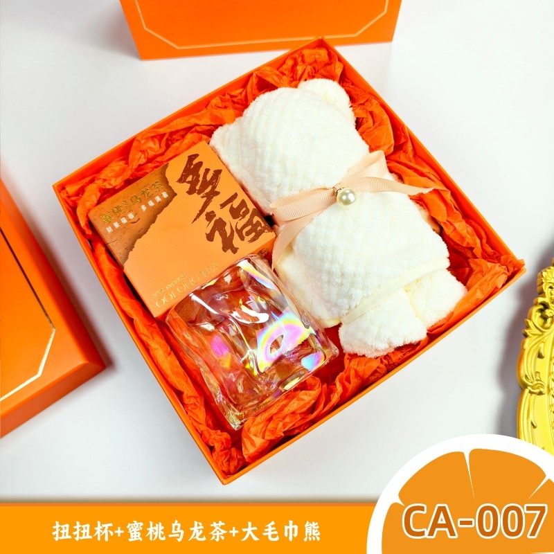 上白石 橙意套装大毛巾熊扭扭杯乌龙茶CA-007